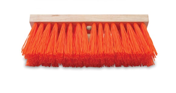 (image for) 16" Orange Crimped Poly Bristle Street Broom, case of 12